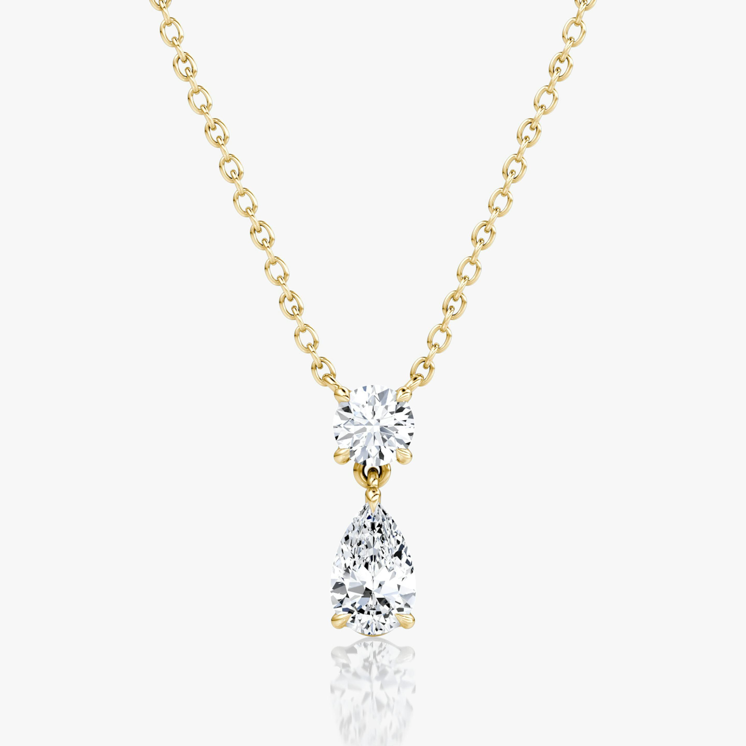 Signature Pear Cut Duo Drop Necklace - Intou