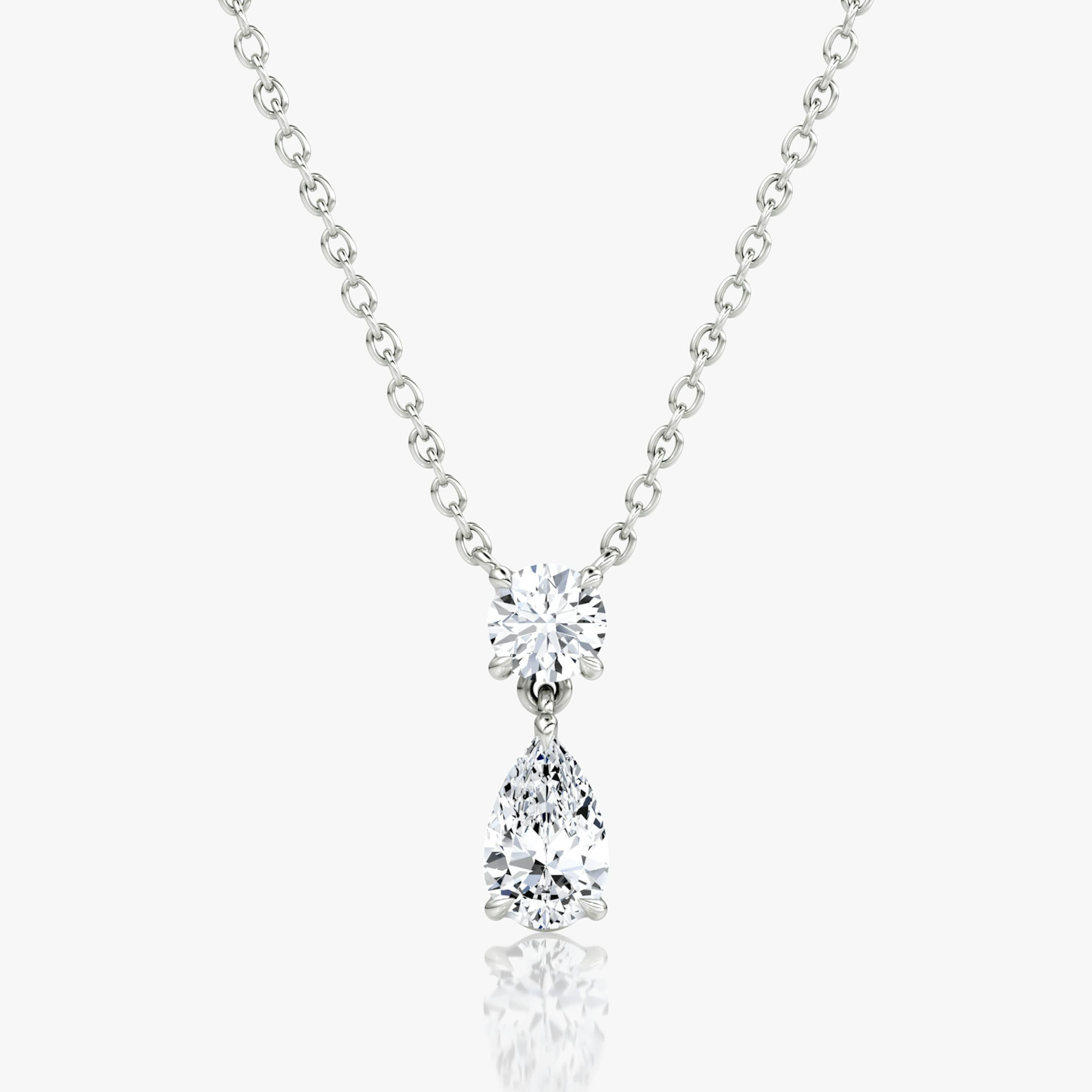 Signature Pear Cut Duo Drop Necklace - Intou