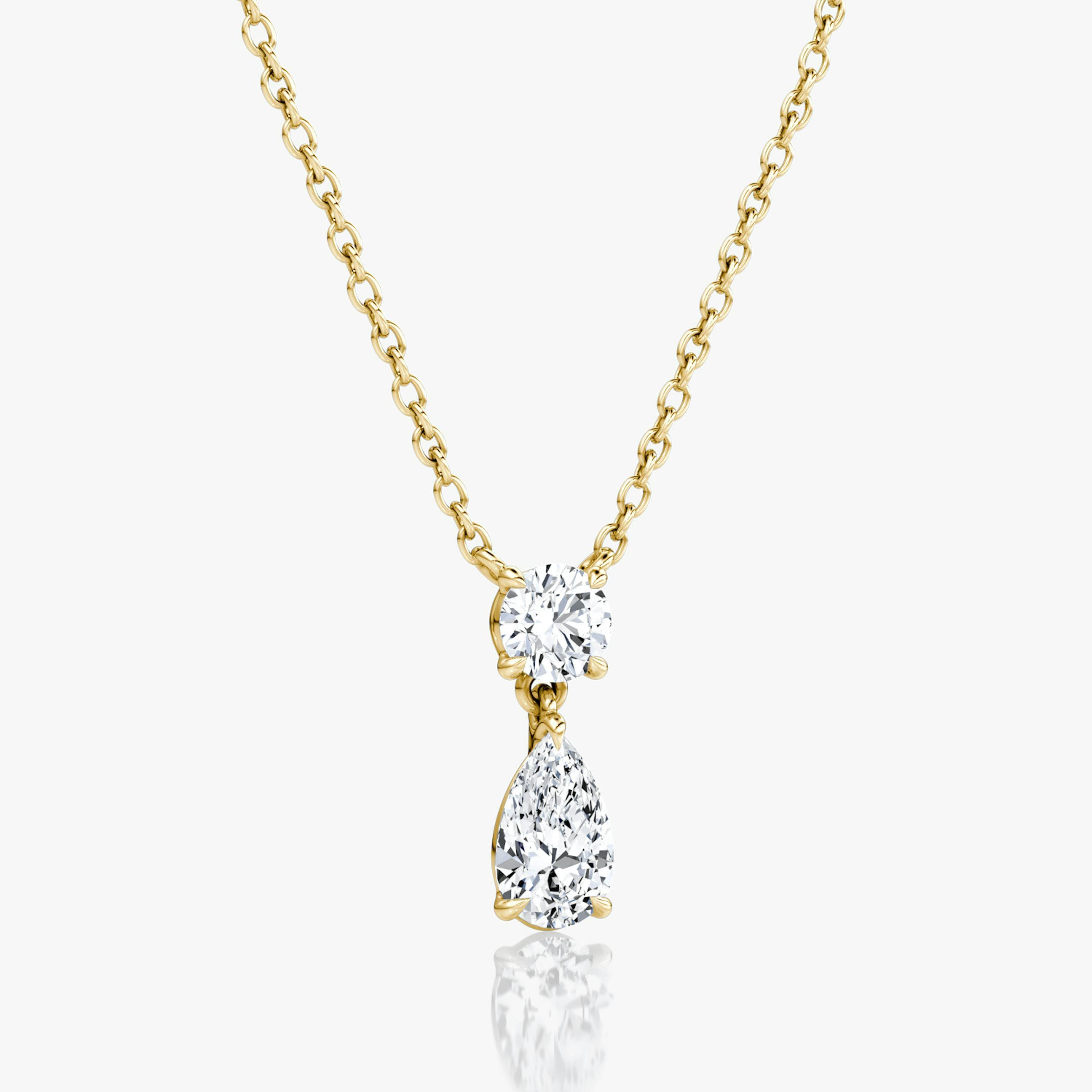 Signature Pear Cut Duo Drop Necklace - Intou