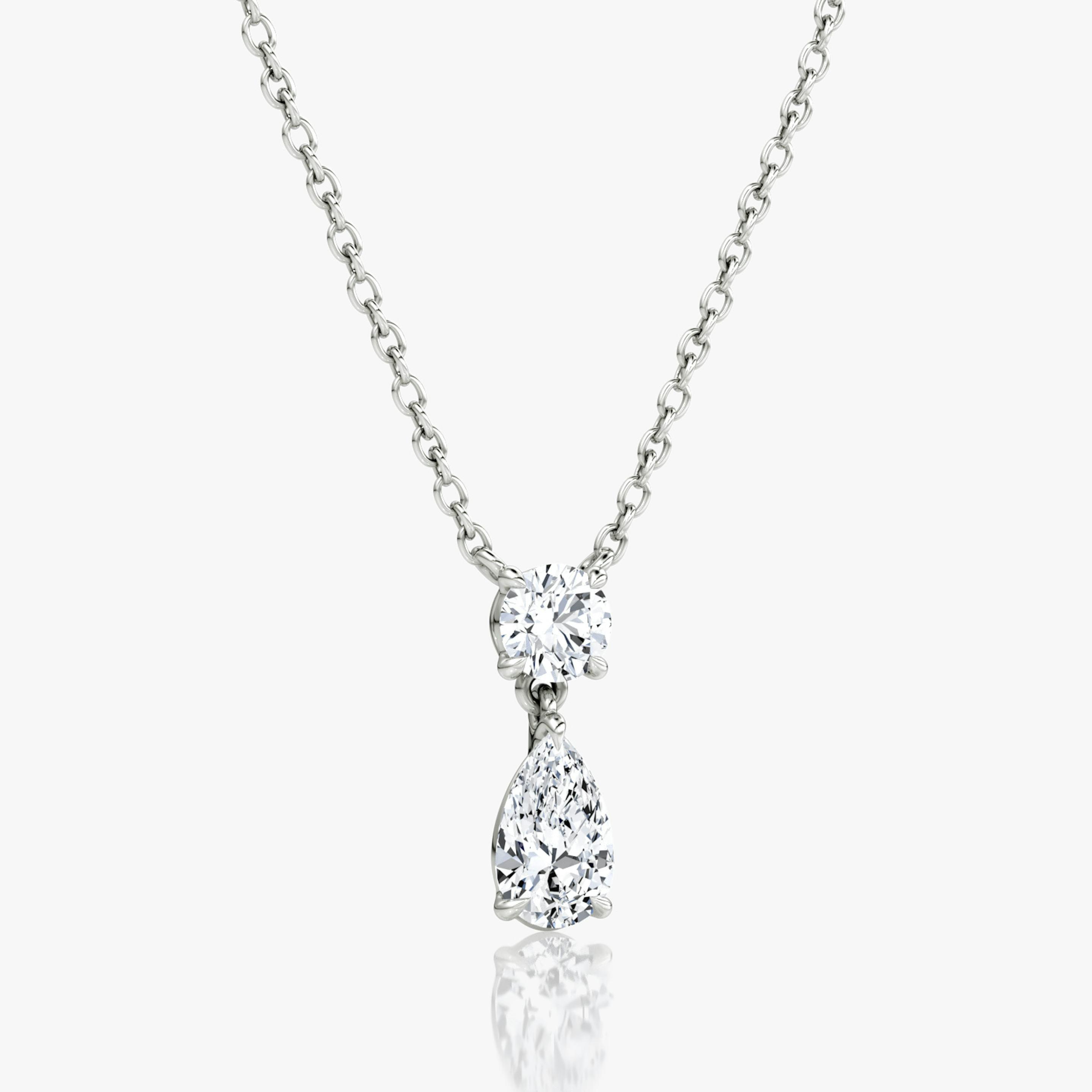 Signature Pear Cut Duo Drop Necklace - Intou