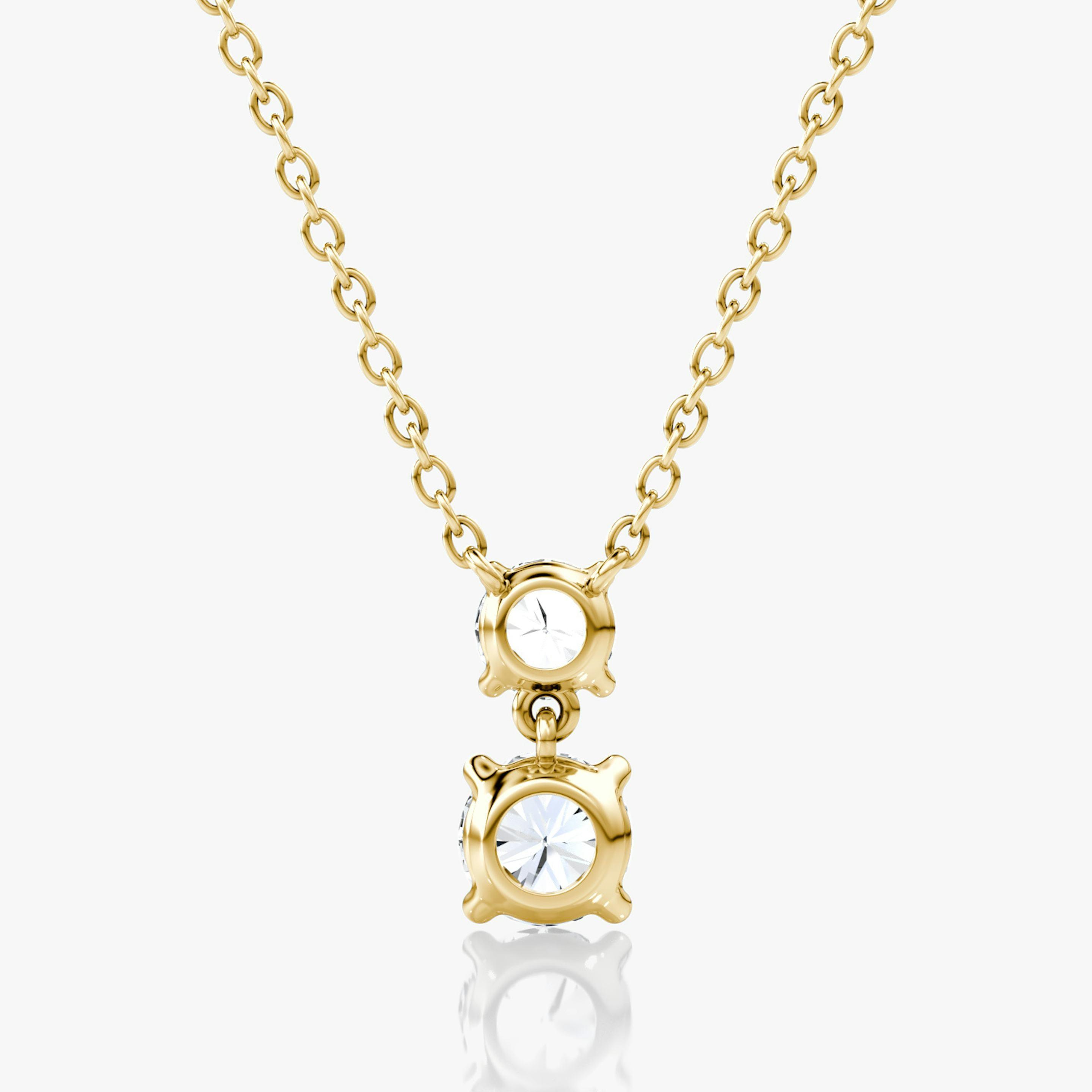 Signature Round Cut Duo Drop Necklace - Intou