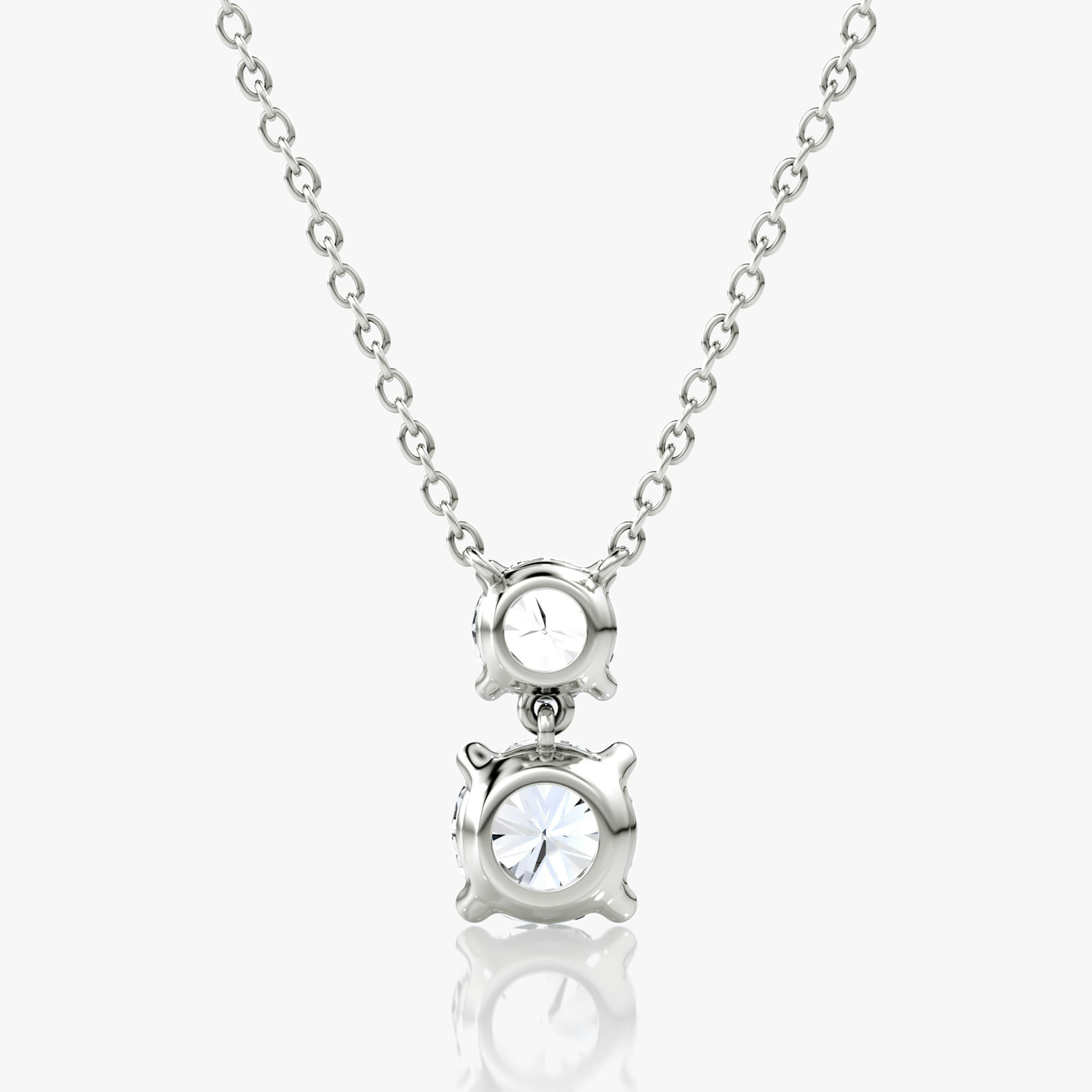 Signature Round Cut Duo Drop Necklace - Intou