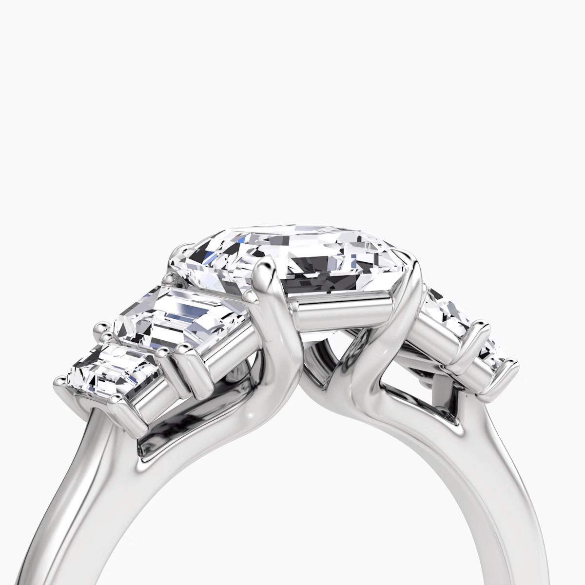 The Five Stone Heirloom Asscher Engagement Ring - Intou