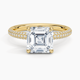 The Pavé Dome Asscher Engagement Ring - Intou