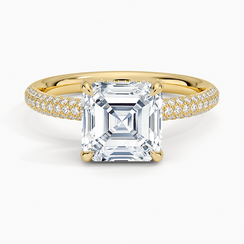 The Pavé Dome Asscher Engagement Ring - Intou