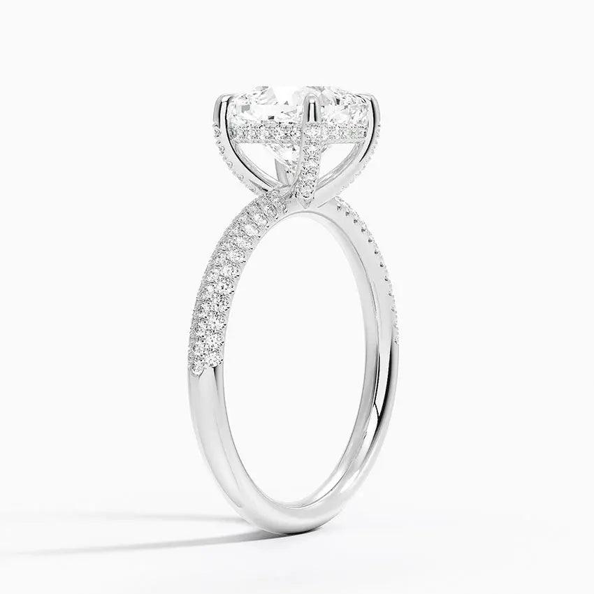 The Pavé Dome Cushion Engagement Ring - Intou