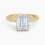 The Pavé Dome Emerald Engagement Ring - Intou