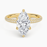 The Pavé Dome Marquise Engagement Ring - Intou