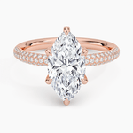 The Pavé Dome Marquise Engagement Ring - Intou