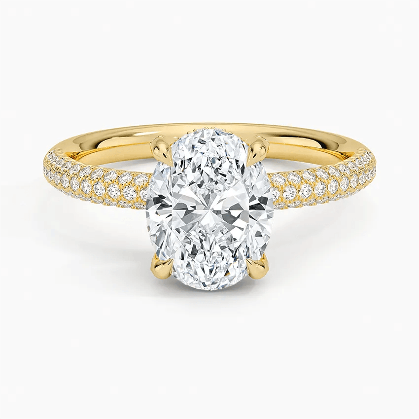 The Pavé Dome Oval Engagement Ring - Intou