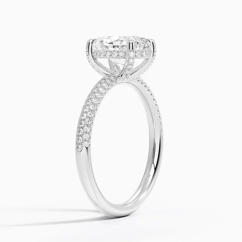 The Pavé Dome Oval Engagement Ring - Intou