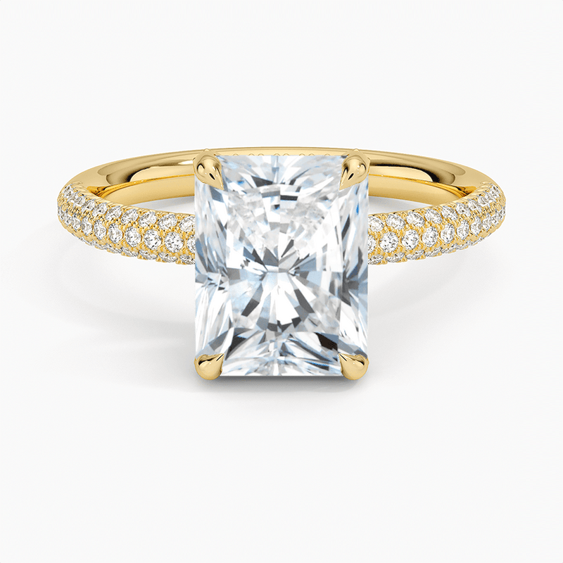 The Pavé Dome Radiant Engagement Ring - Intou