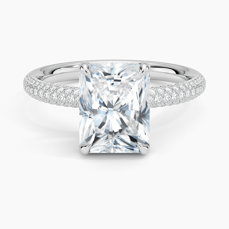 The Pavé Dome Radiant Engagement Ring - Intou