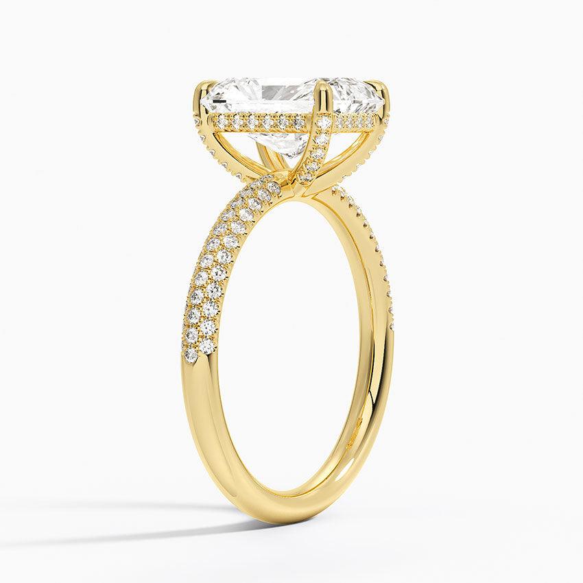 The Pavé Dome Radiant Engagement Ring - Intou