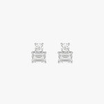 The Toi et Moi Emerald and Round Stud Earrings - Intou