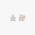 The Toi et Moi Emerald and Round Stud Earrings - Intou