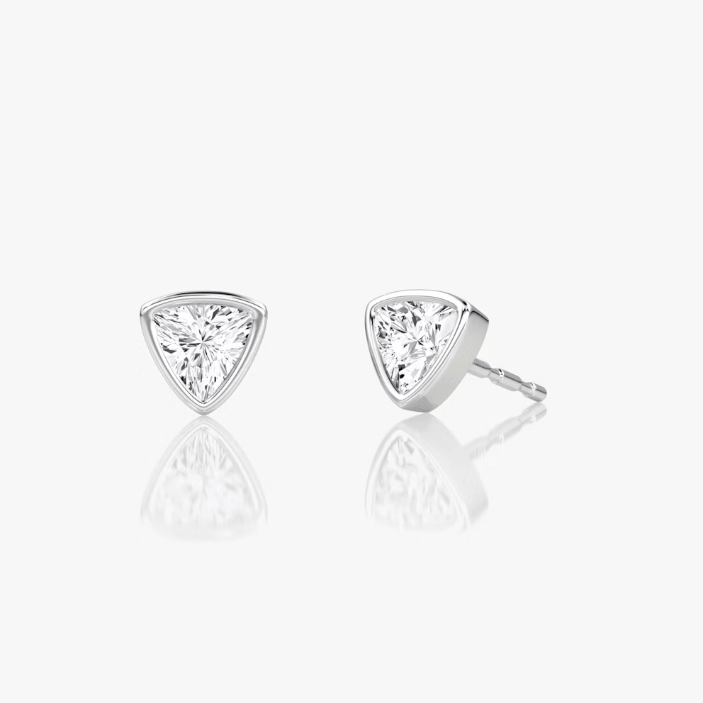 Trillion Bezel Solitaire Stud - Intou