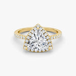 Trillion Halo Pave Engagement Ring - Intou