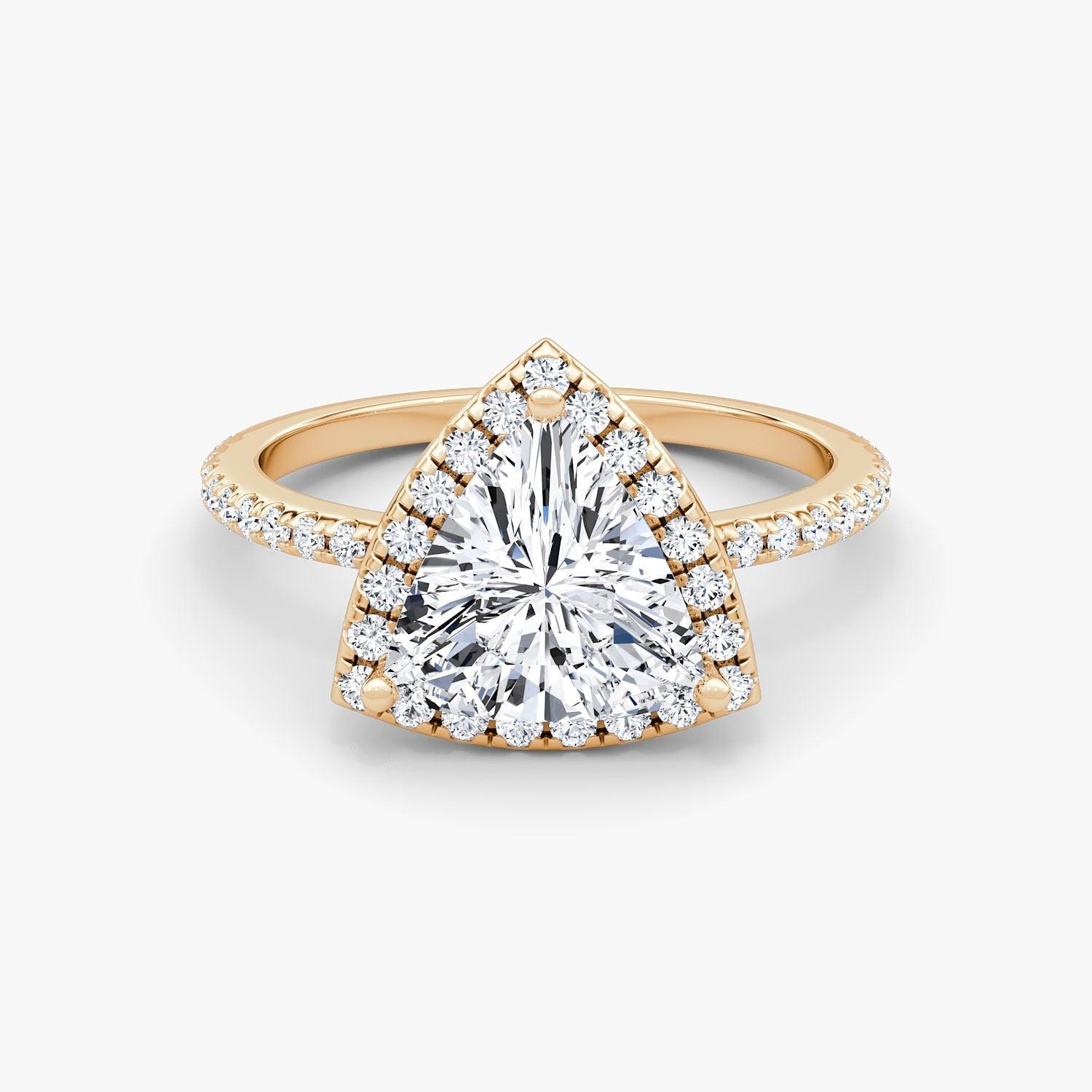 Trillion Halo Pave Engagement Ring - Intou