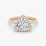 Trillion Halo Pave Engagement Ring - Intou