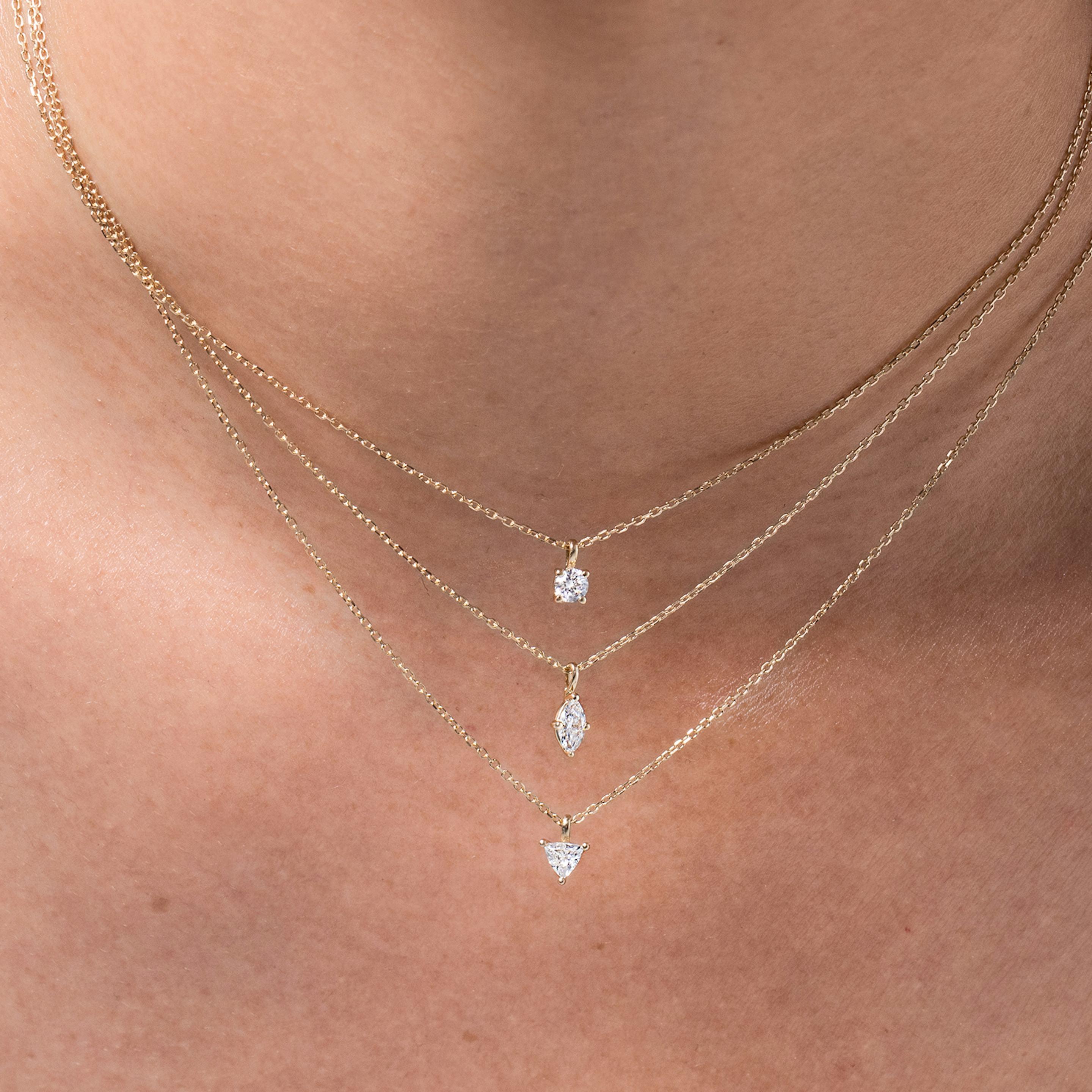 Trillion Petite Solitaire Pendant - Intou