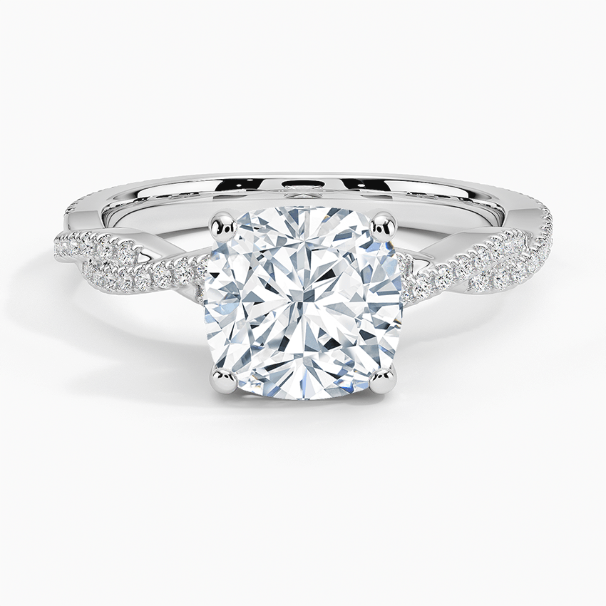 Twisted Vine Cushion Cut Engagement Ring - Intou