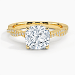 Twisted Vine Cushion Cut Engagement Ring - Intou