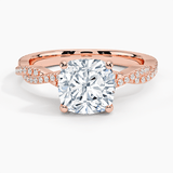 Twisted Vine Cushion Cut Engagement Ring - Intou