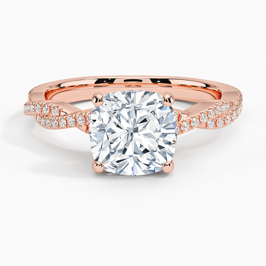 Twisted Vine Cushion Cut Engagement Ring - Intou