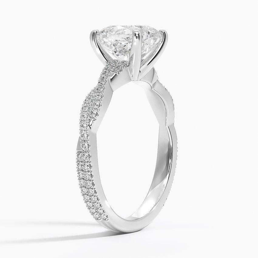 Twisted Vine Cushion Cut Engagement Ring - Intou