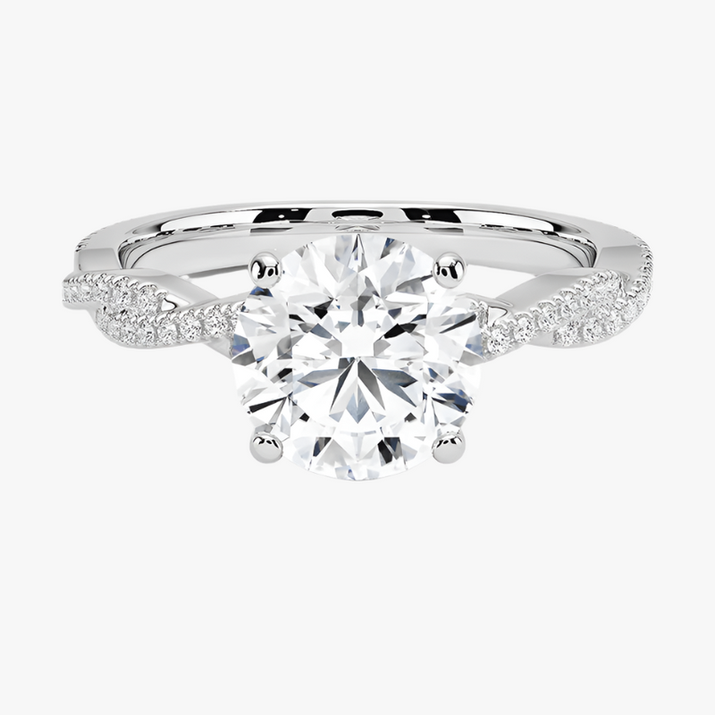 Twisted Vine Round Cut Engagement Ring - Intou