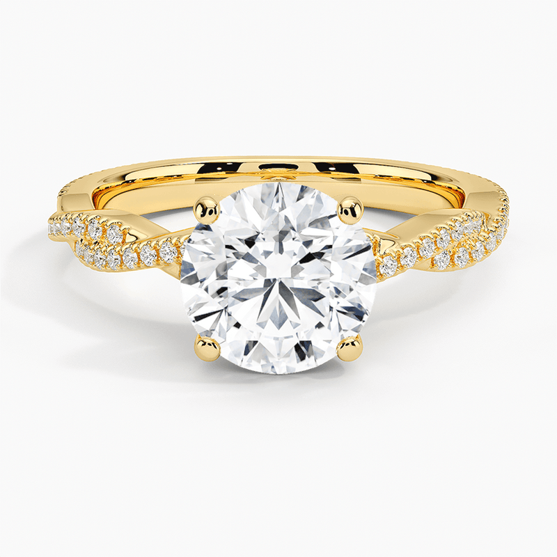 Twisted Vine Round Cut Engagement Ring - Intou