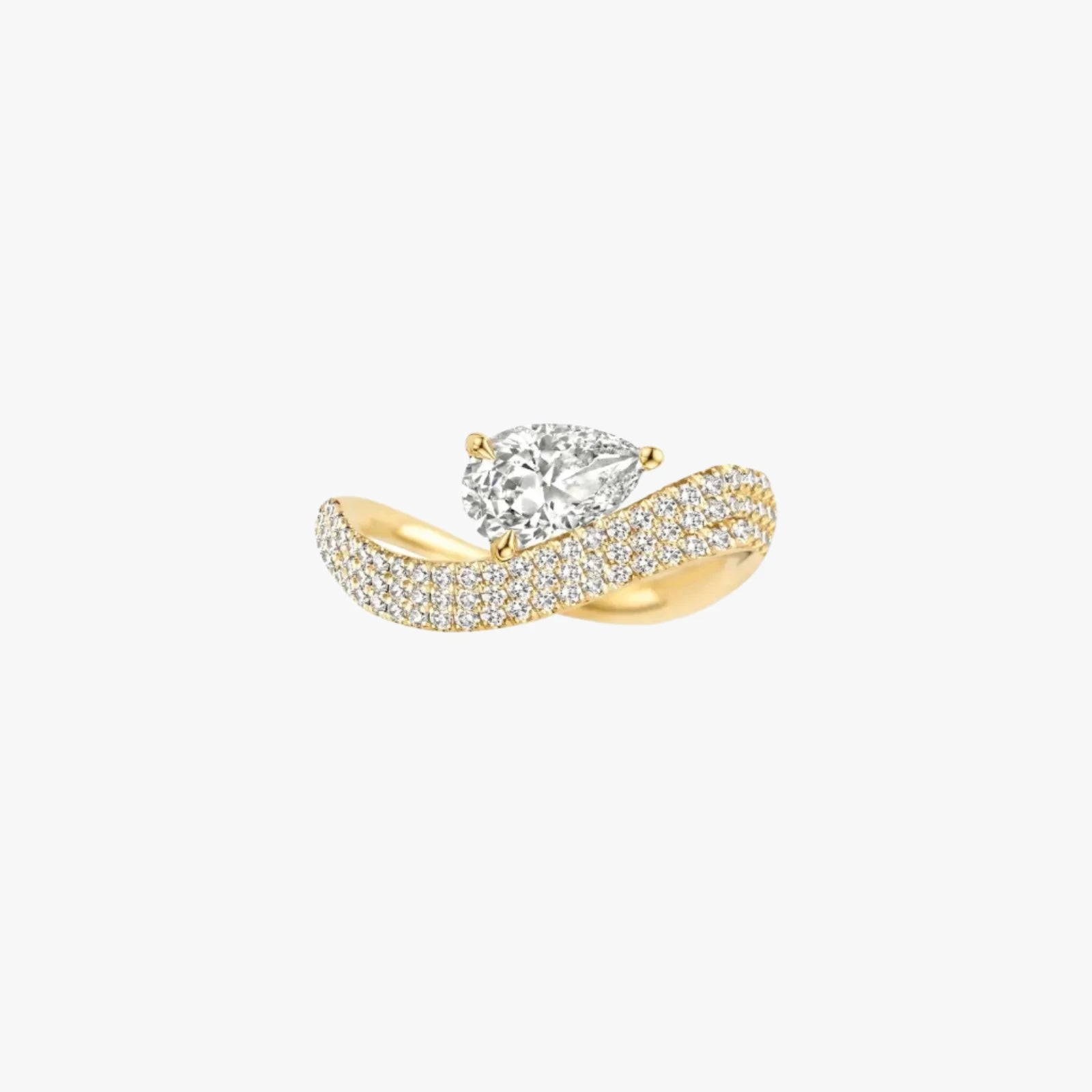 Wave Pavé Pear Ring - Intou